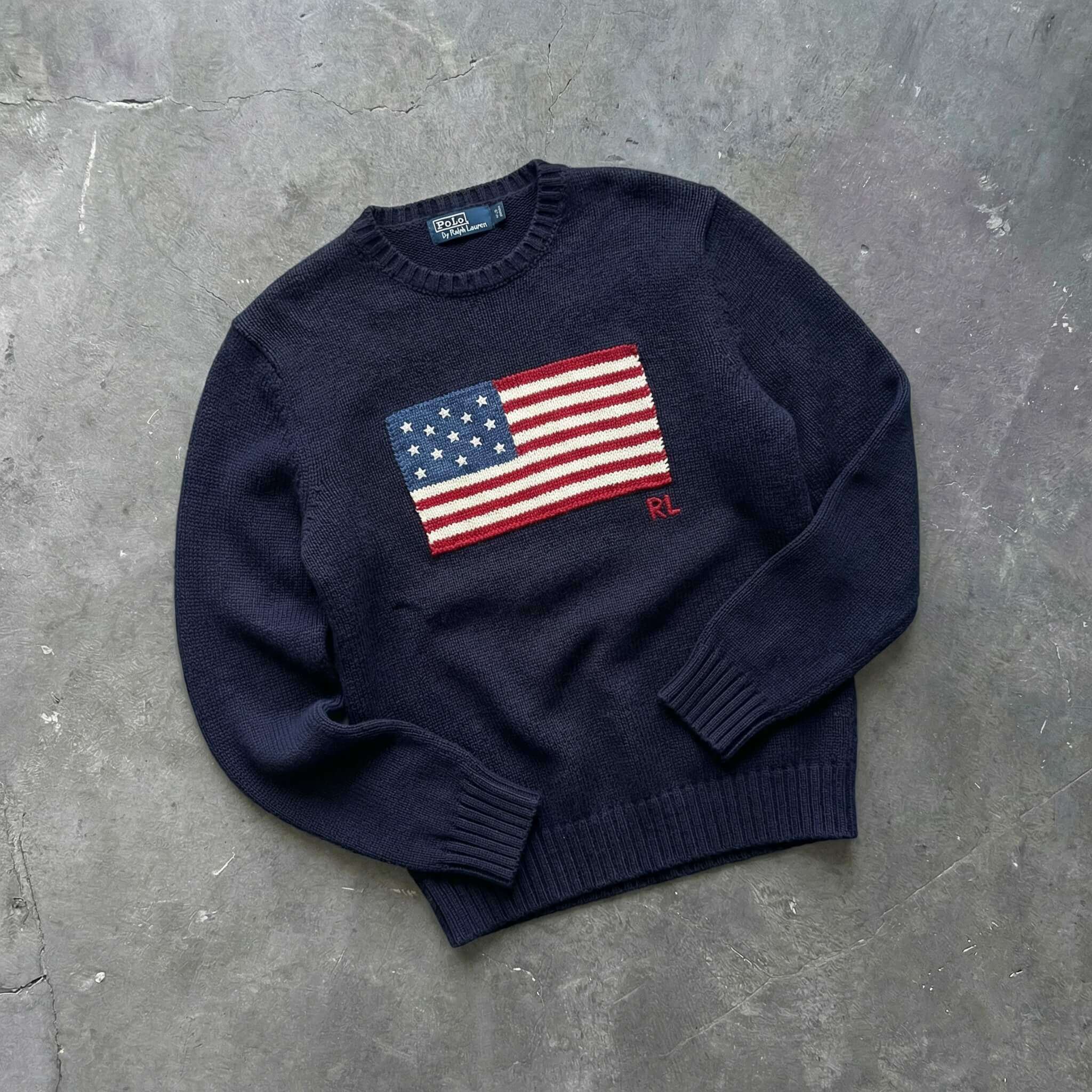 Ralph Lauren Flag Knit-Sweater navyblue