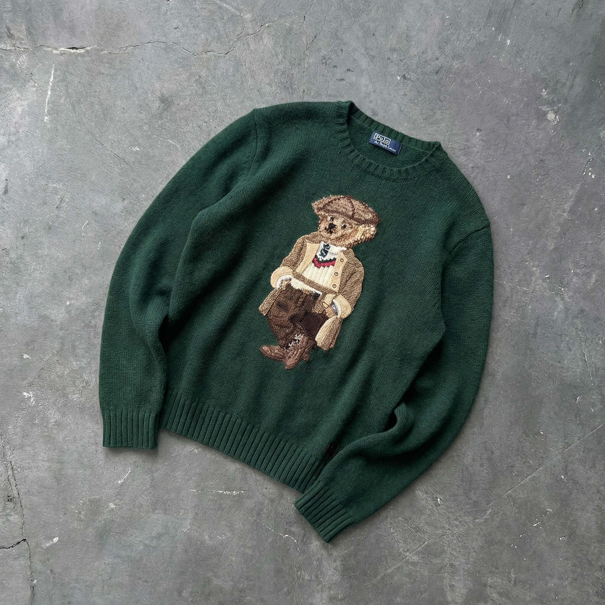 Ralph Lauren Iconic Bear Knit-Sweater green